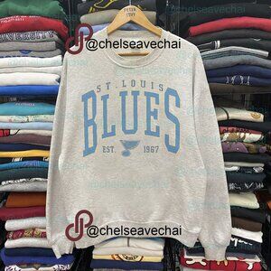 Vintage St. Louis Blues Sweatshirt, Retro NHL St. Louis Hockey Unisex Shirt Tee